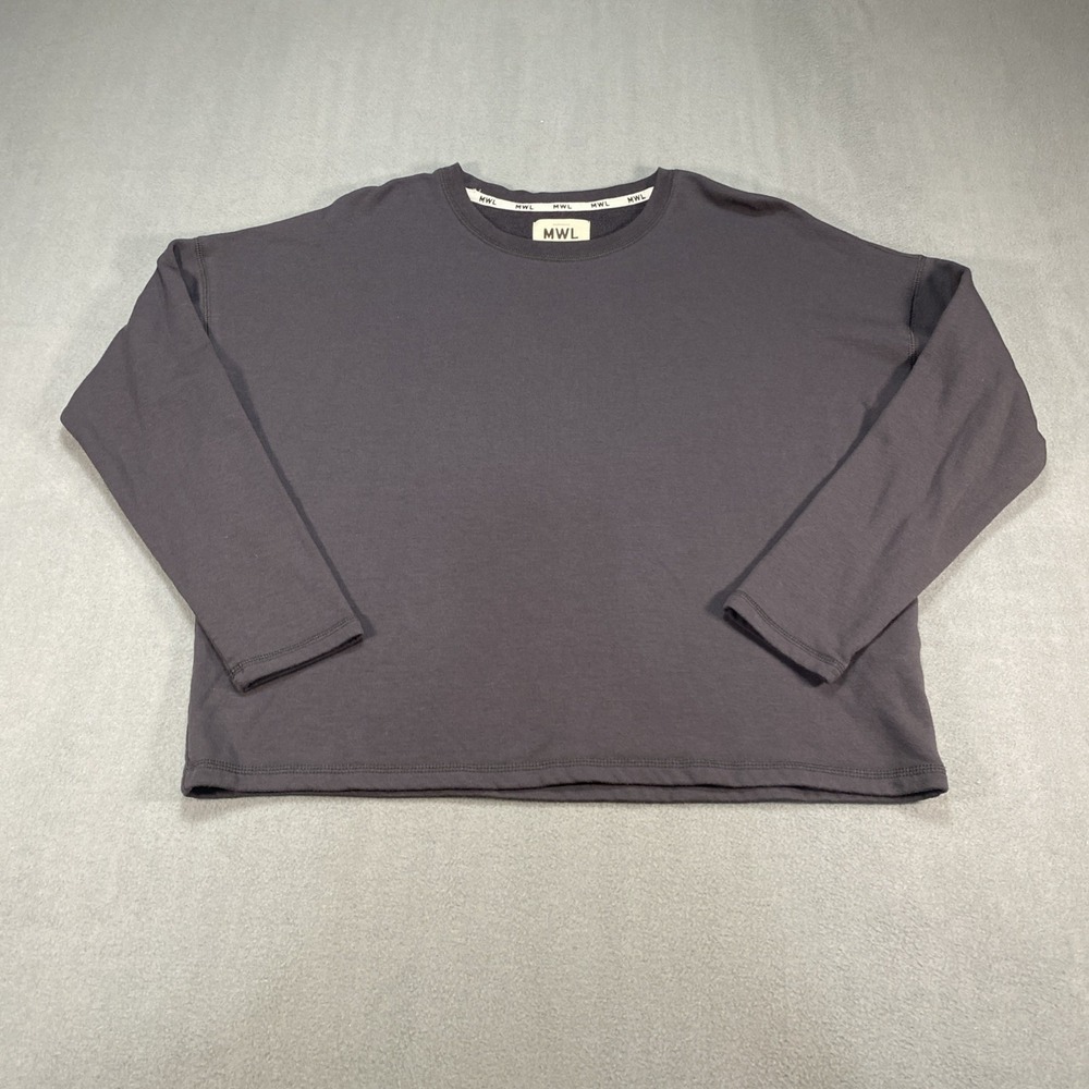 Madewell Superbrushed Easygoing Crewneck Sweatshirt Small Charcoal Relaxed Fit